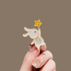 Japanese Cartoon Cute Rabbit Star Brooch