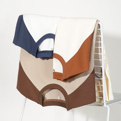 Contrast Color Waffle Plus Size Short Sleeve