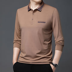 Solid Color Casual Dad Long-t-shirt