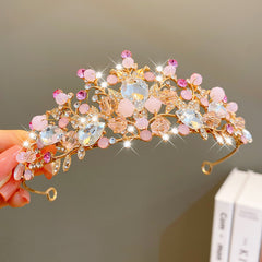 Sweet Fashion Jewelry Hair Accessories Multicolor Pearl Crown Banquet Birthday Fashion Princess Headband Girl Kawaii Crown Crown Headband Headgear Headgear Crystal Wedding Party Hair Accessories