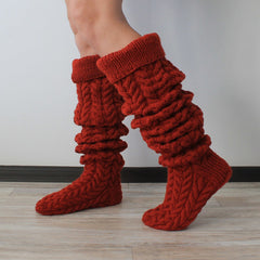 Twist Over The Knee Stockings Bunching Socks Women