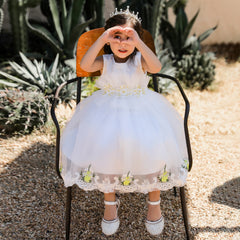 Floral Dress Foot Embroidery Flower Girl Wedding Dress Evening Party