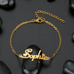 English Letter Collarbone Chain Women's Jewelry Stainless Steel Cut Name Necklace