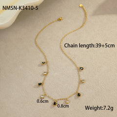 Multicolor Zircon Tassel Pendant Necklace