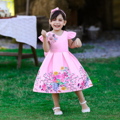 New Forged Print Princess Dress With Headband