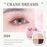 4-Color Eyeshadow Palette With Matte And Pearlescent Effects, Waterproof And Long-Lasting, Blends Naturally