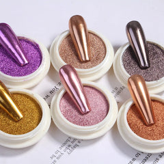 Metal Nail Glitter Powder Rub Gel Polish Dust Shiny Gold Silver Fine Flakes Pigment DIY Accessories Decor