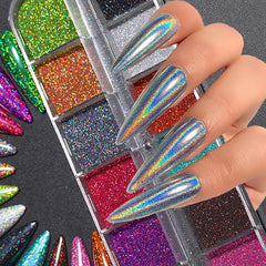 Hot Sale Nail Powders iridescent Shiny Nail Glitters Dust Decorations For Nail Art Chrome Pigment DIY Accessories