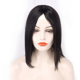 Straight Human Hair Wigs Middle Part Remy Brazilian 100% Natural Human Hair Wigs Brown Color 12" Long Layered Trendy wig