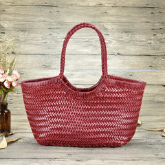 Genuine Leather Vintage Tote Bag Large Shoulder Style