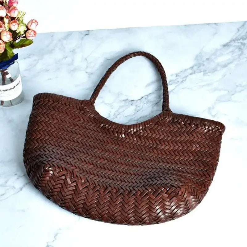 Genuine Leather Vintage Tote Bag Large Shoulder Style