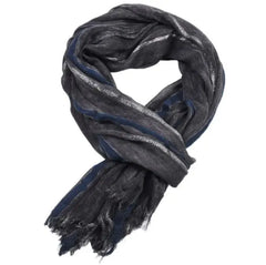 2019 European Unisex Style Winter Scarf Cotton Wrinkle Stripe long men's scarves shawl fashion gold glitter men scarf
