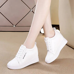 Women Shoes New Autumn Waterproof Wedges Woman Casual Shoes Platform Heels Female Leisure Black White Women Sneakers