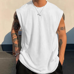 Men's Loose Pullover Solid Color Tank Top Sleeveless T-shirt