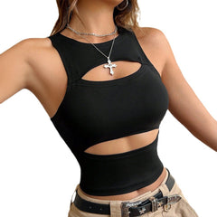 Women's Vest Hollow Out Outer Wear Short Sleeveless Top