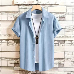 Holiday Leisure Wrinkle Men's Short Sleeve Shirt