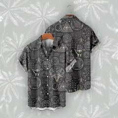 Casual 3D Digital Print Vintage Beach Shirt Men