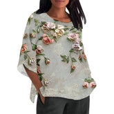 Women's Flower Element Shading Bamboo Linen Shirt