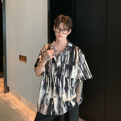 Fashion Personalized Ink Tie-dye Shirt Short Sleeve Men