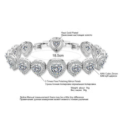 Geometric Heart Shape AAA Zircon Bracelet Female Korean Style Temperament