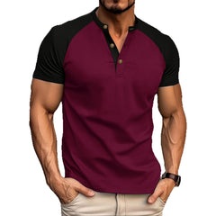 Men's Slim-fit Breathable Casual Waffle Round Neck Short-sleeved T-shirt
