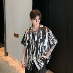 Fashion Personalized Ink Tie-dye Shirt Short Sleeve Men