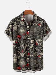 Casual 3D Digital Print Vintage Beach Shirt Men