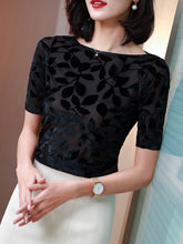 Spring And Summer New Off-neck Velvet Mid-sleeve Slim Bottoming Shirt