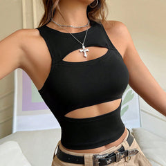 Women's Vest Hollow Out Outer Wear Short Sleeveless Top