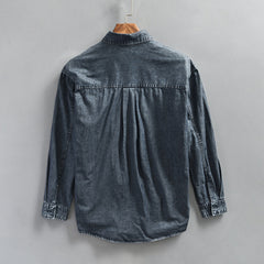 Men's Fashion Wash Vintage Denim Shirt