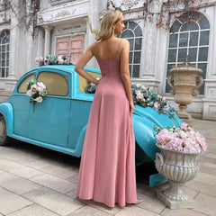 Short Front And Long Shoulder Strap Party Ball Gown Temperament Dress