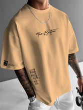 New Men's Round Neck Loose Casual Letter Short Sleeve