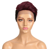 Front Lace Wig All Real Hair Short Headgear