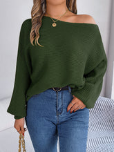 Casual Loose Solid Color Batwing Sleeve Pullover Sweater