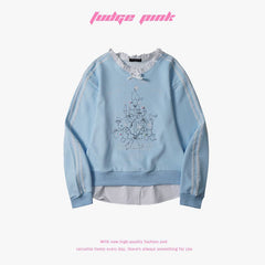 Spring Sweet Girl Cute Design Sense Loose Pullover Sweatershirt