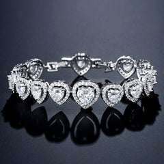 Geometric Heart Shape AAA Zircon Bracelet Female Korean Style Temperament