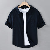 Thin Menswear Linen Short Sleeve Shirt