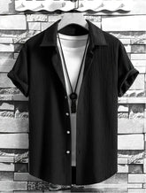 Holiday Leisure Wrinkle Men's Short Sleeve Shirt