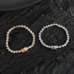 Women's Tennis Chain Heart-shaped Couple Bracelet