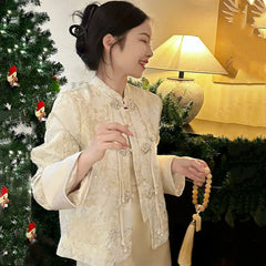 Women's Light Luxury Chinese Buckle Satin Suit