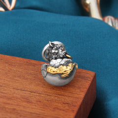 S925 Sterling Silver Money Drawing Egg Pendant