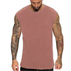 Men's Loose Pullover Solid Color Tank Top Sleeveless T-shirt