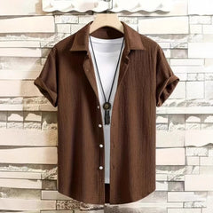 Holiday Leisure Wrinkle Men's Short Sleeve Shirt