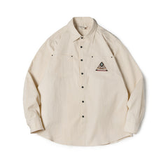 Men's Retro Indian Totem Creamy-white Long-sleeved Shirt