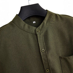 Men's Solid Color Casual Shirt With Pocket