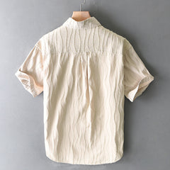 Men's Summer New Pure Cotton Short Sleeve Casual Shirt