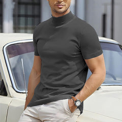 Men's Plus Size Sports Half-high Collar T-shirt