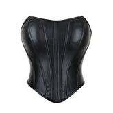 Leather Shaping Chest-wrapped Off-shoulder Vest