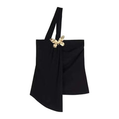 Women's Summer Slim-fit Pure Tube Top Vest Black Short