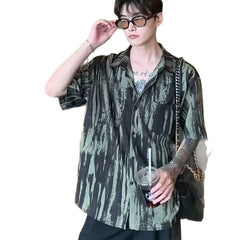 Fashion Personalized Ink Tie-dye Shirt Short Sleeve Men